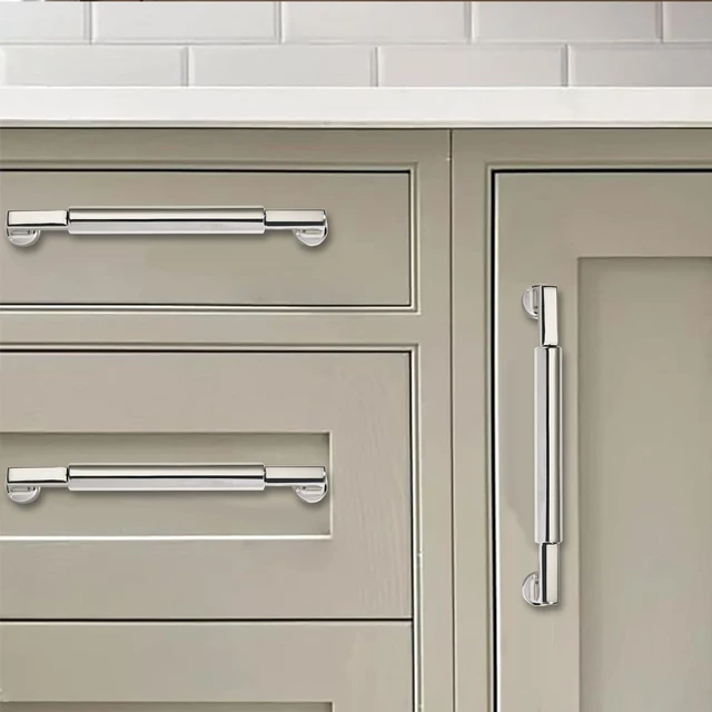 Alt view image 12 of 14 - 10-Pack 5-Inch(128mm) Polished Nickel Cabinet Pulls,Heavy-Duty Solid Handles for Kitchen Cabinets, Cupboards, Drawers and Bathroom Hardware