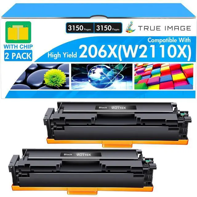Alt view image 8 of 14 - 206X 206A Black Toner Cartridge High Yield W2110X W2110A M283fdw 2 Pack | Compatible for HP 206X Black Toner Color LaserJet Pro MFP M283cdw M255dw M283fdn M282nw M255nw M283 M255 M282 Printer Ink