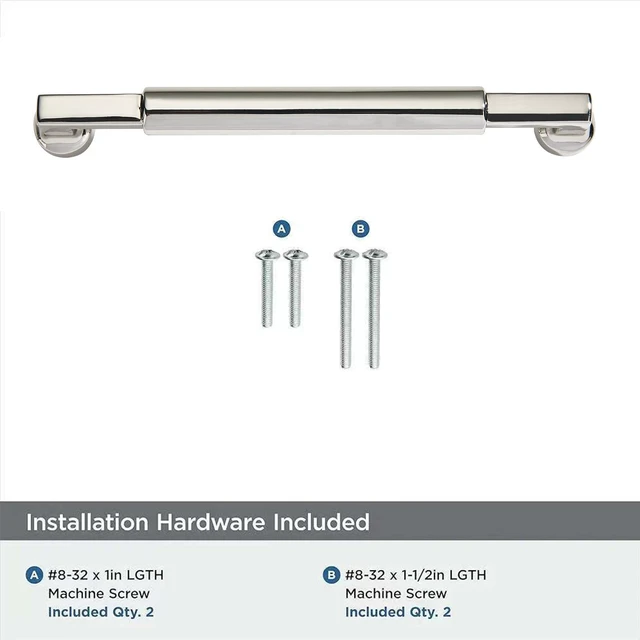 Alt view image 14 of 14 - 10-Pack 5-Inch(128mm) Polished Nickel Cabinet Pulls,Heavy-Duty Solid Handles for Kitchen Cabinets, Cupboards, Drawers and Bathroom Hardware