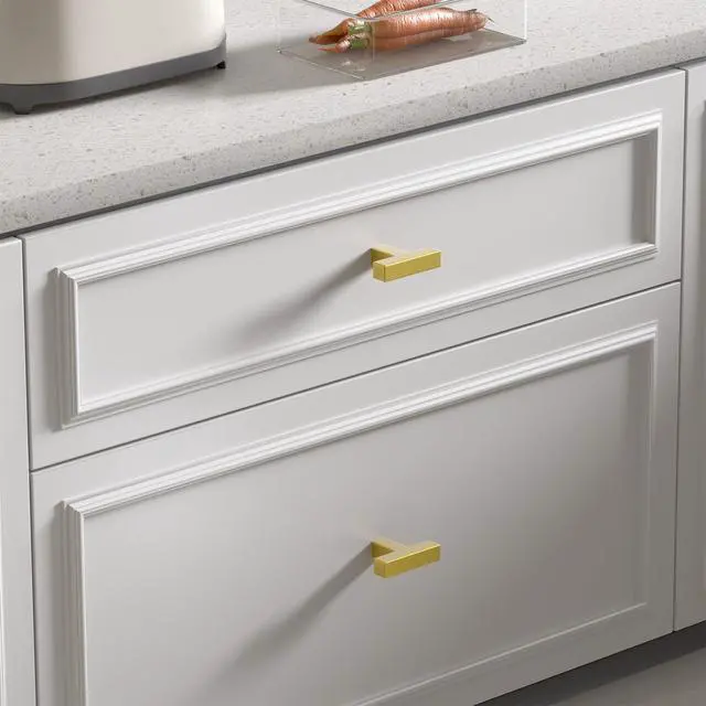 Alt view image 10 of 14 - Brushed Brass Cabinet Knobs, Single Hole Drawer Pulls, 10 Pack | Stainless Steel Knobs, Square Cabinet Hardware for Bathroom, Bedroom, Cupboards, Drawers, Dressers, Screws Included