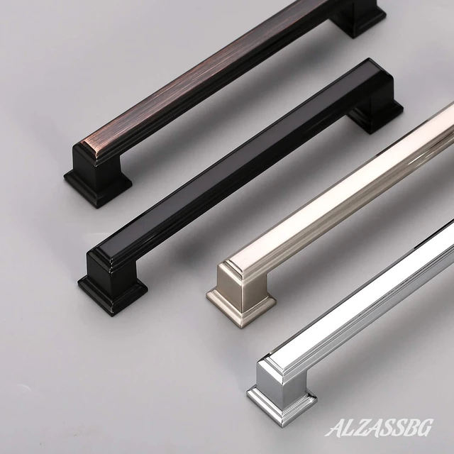 Alt view image 12 of 14 - Brushed Satin Nickel Cabinet Pulls and Handles 10 Pack, AL3071SN | 5 Inch Hole Center, Solid Metal Build, Rectangle Decorative Hardware Handles, for Cabinets and Drawers