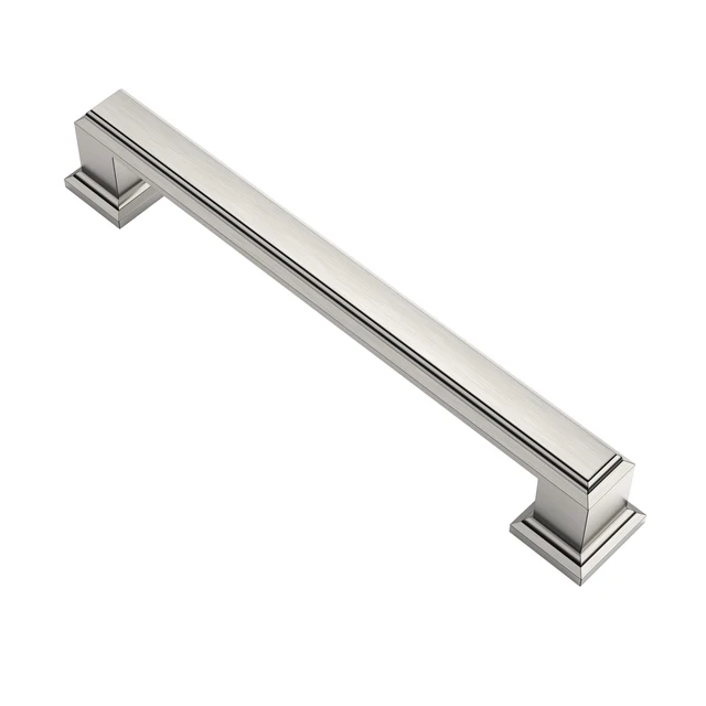 Alt view image 8 of 14 - Brushed Satin Nickel Cabinet Pulls and Handles 10 Pack, AL3071SN | 5 Inch Hole Center, Solid Metal Build, Rectangle Decorative Hardware Handles, for Cabinets and Drawers