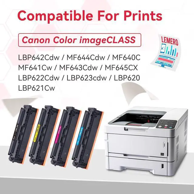 Alt view image 10 of 14 - Compatible 054H Toner Cartridge Replacement for Canon 054 054H Toner Cartridges Set for Canon Color ImageCLASS MF644Cdw MF642Cdw LBP622Cdw MF641Cw Printer (Black Cyan Magenta Yellow, 4-Pack)