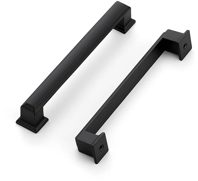 Alt view image 8 of 14 - Matte Black Cabinet Pulls, 5 Inch (128mm), 10 Pack | Zinc Alloy Handles, Square Bar Grip, Kitchen Cabinet Update, For Cupboards, Drawers, Dressers, Furniture Hardware Projects