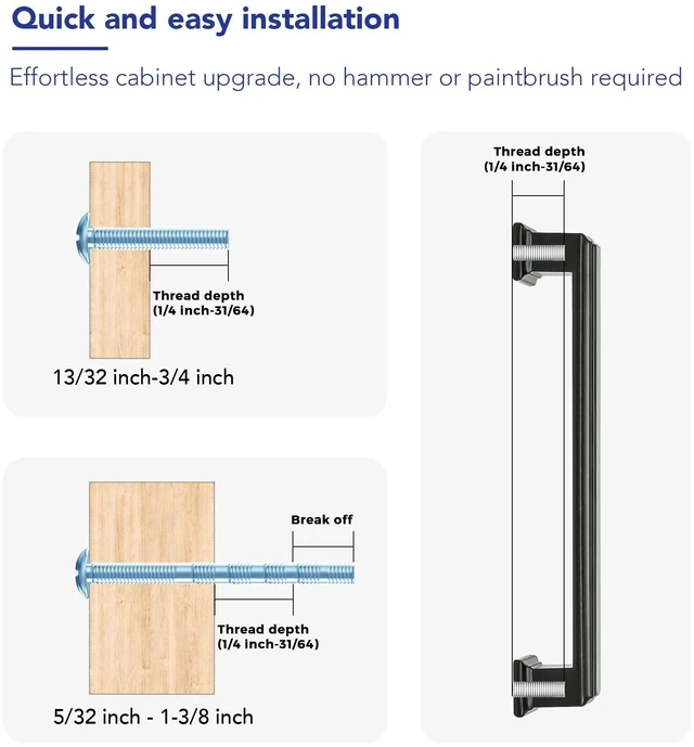 Alt view image 11 of 14 - Matte Black Cabinet Pulls, 5 Inch (128mm), 10 Pack | Zinc Alloy Handles, Square Bar Grip, Kitchen Cabinet Update, For Cupboards, Drawers, Dressers, Furniture Hardware Projects