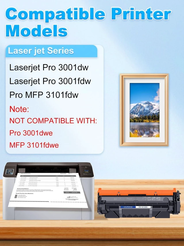 Alt view image 8 of 12 - 138X Black Toner Cartridge Compatible for HP LaserJet Pro 3001dw | W1380X 138A W1380A Toner Cartridge to use with LaserJet Pro 3001fdw MFP 3101fdw Printer (High-Yield,2 Pack)