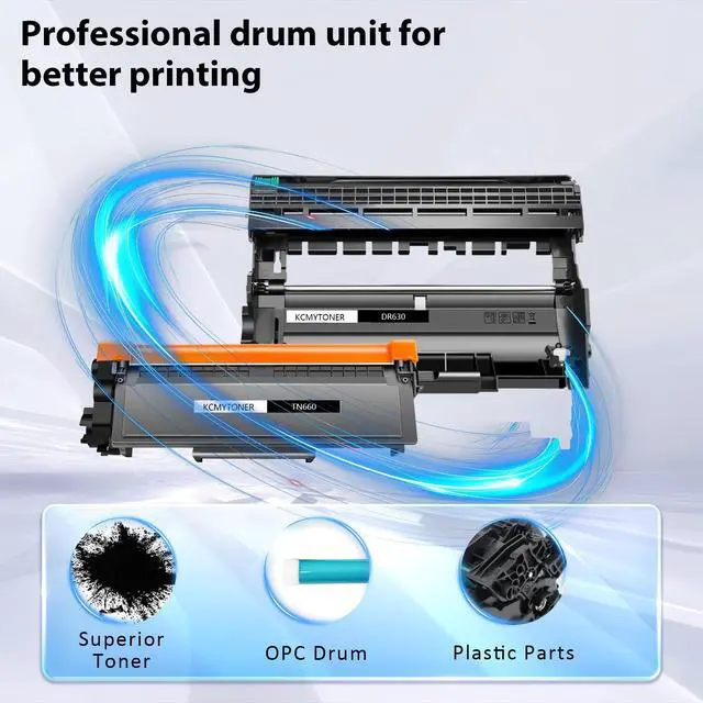 Alt view image 11 of 14 - TN660 Toner Cartridge DR630 Drum Unit Set Compatible for Brother MFC-L2700DW HL-L2300D HL-L2320D HL-L2360DW MFC-L2740DW DCP-L2540DW Printer (4 Toner, 1 Drum)