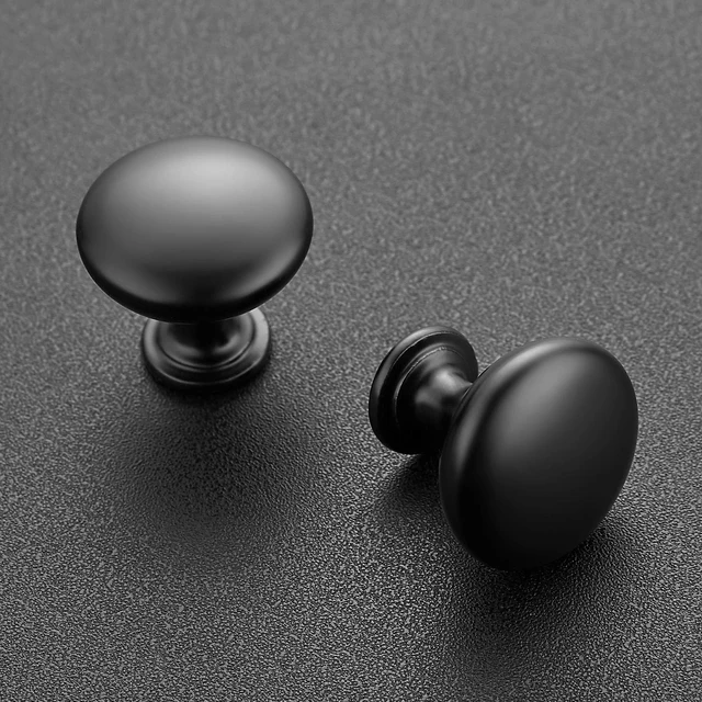 Alt view image 9 of 14 - Matte Black Cabinet Knobs, Zinc Knobs Drawer Pulls, 30 Pack | Round Knob Shape, Smooth Pull Grip, Kitchen Cabinet Update, For Dressers, Drawers, Cabinet Doors, Furniture Hardware Projects