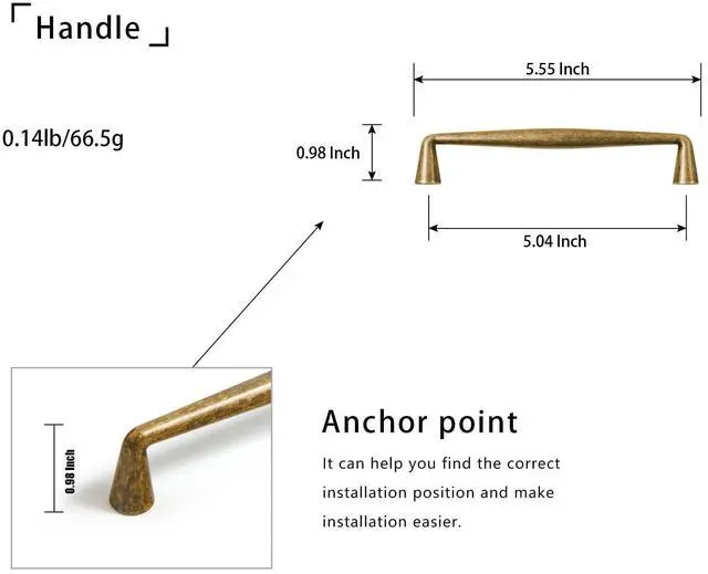 Alt view image 11 of 14 - Vintage Retro Antique Brass Zinc Alloy Cabinet Handles - 5.03''(128mm) Hole Center Affordable Luxury Cabinet Pull Hardware for Bedroom, Kitchen, 6 Pack