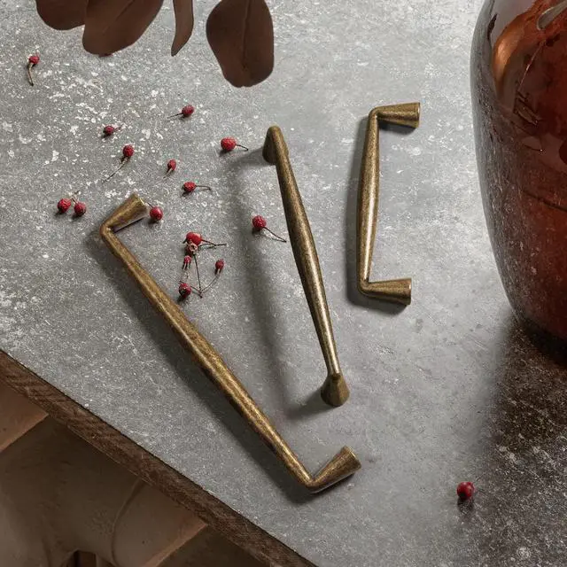Alt view image 10 of 14 - Vintage Retro Antique Brass Zinc Alloy Cabinet Handles - 5.03''(128mm) Hole Center Affordable Luxury Cabinet Pull Hardware for Bedroom, Kitchen, 6 Pack