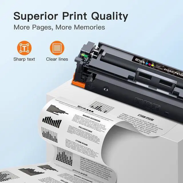 Alt view image 11 of 14 - 410A Toner Cartridge High Yield Replacement for HP 410A CF410A 410X CF411A CF412A CF413A for HP Color LaserJet Pro MFP M477fnw Toner M477fdw M477fdn M452dn M452nw M477 M377 Printer (4-Pack)