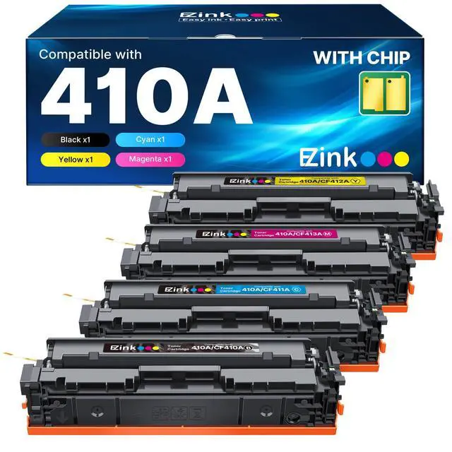 Alt view image 8 of 14 - 410A Toner Cartridge High Yield Replacement for HP 410A CF410A 410X CF411A CF412A CF413A for HP Color LaserJet Pro MFP M477fnw Toner M477fdw M477fdn M452dn M452nw M477 M377 Printer (4-Pack)