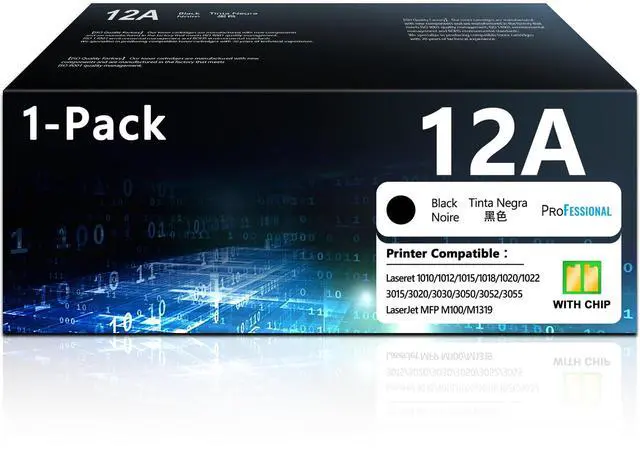 Alt view image 8 of 14 - 12A Toner Cartridge Black High Yield Replacement for HP12A Q2612A Black Toner Compatible with HP Laserjet 1020 1022 1012 1010 1015 1018 1022n 1022NW 3015 3030 3020 3050 3052 3055 M1005 M1319F (1 Pack)