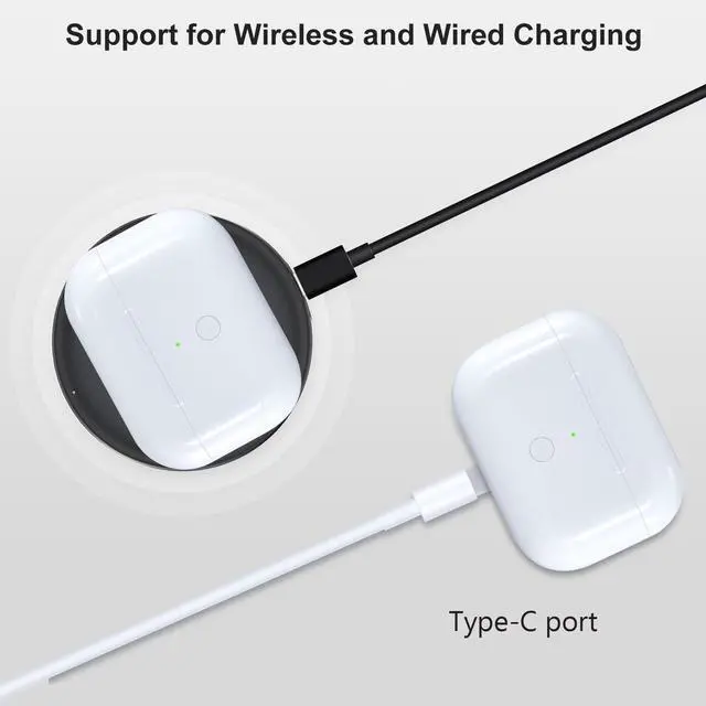 Alt view image 10 of 14 - Wireless Charging Case Replacement Compatible with AirPod Pro 1st & 2nd Generation, Air Pod Pro 1 2 Charger Case,USB-C Charging Port