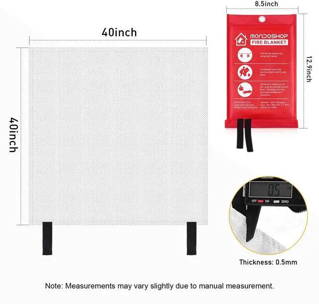 Alt view image 12 of 14 - Fire Blankets Emergency for Kitchen Home - Emergency Fire Retardant Blanket for Home Fireproof Blanket for Camping, Grill, Car, Office, Warehouse, School, Picnic, Fireplace