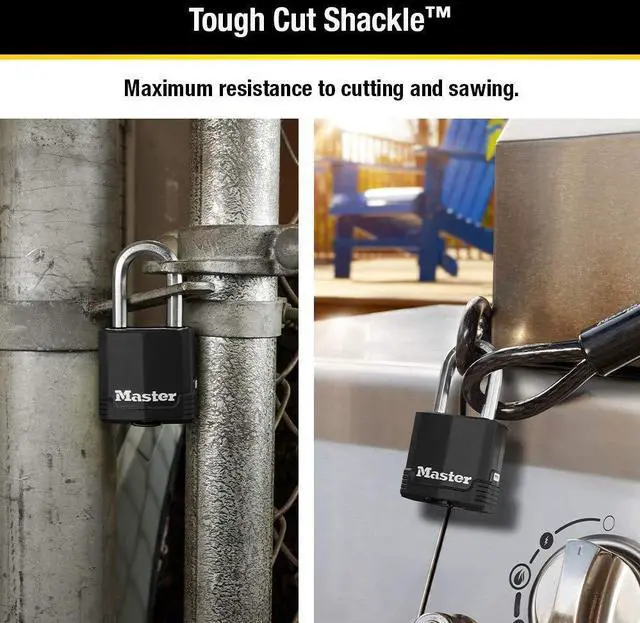 Alt view image 10 of 14 - Magnum Outdoor Padlock, Heavy Duty Keyed Lock, M115XDLF | 1-7/8-inch Weather Resistant Lock Protects Outdoor Storage and Fences, Tools & Job Boxes, Tough-Cut Boron-Carbide Shackle