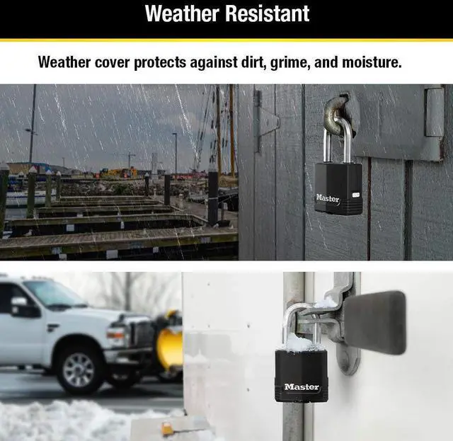 Alt view image 11 of 14 - Magnum Outdoor Padlock, Heavy Duty Keyed Lock, M115XDLF | 1-7/8-inch Weather Resistant Lock Protects Outdoor Storage and Fences, Tools & Job Boxes, Tough-Cut Boron-Carbide Shackle