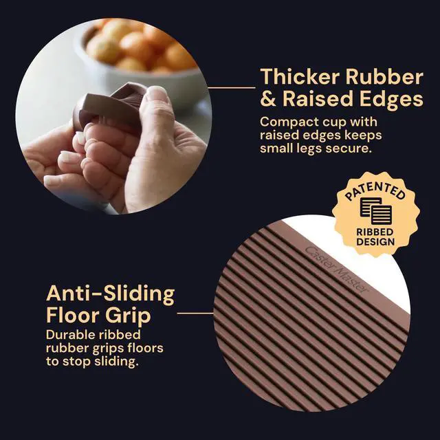 Alt view image 14 of 14 - Non-Slip Furniture Pads - 2x2 in Brown, 4 Pack | Rubber floor protectors & sliders - anti-skid - Use for chairs, beds & sofas on hardwood, vinyl & tile