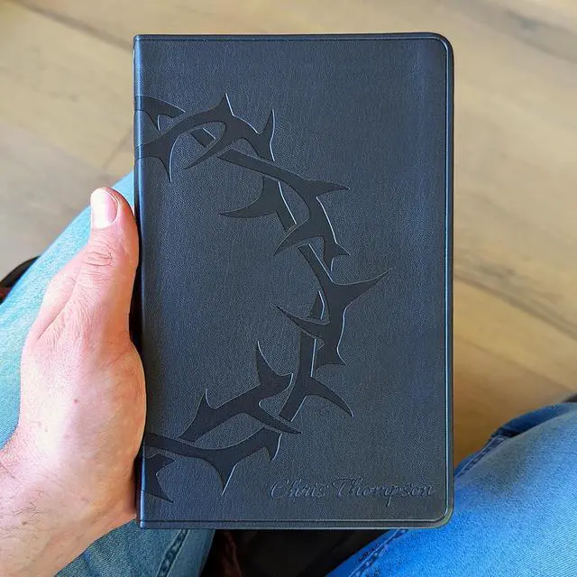 Alt view image 10 of 14 - Personalized ESV Gift Bible | English Standard Version | Custom Engraved Name with Crown of Thorns | Portable Thinline Bible | Christian Gift for Men & Women