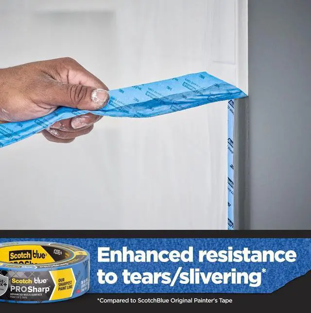 Alt view image 10 of 14 - PROSharp Painter's Tape 1.5 Inch Wide, 3 Rolls | 1.41 in x 60 yd, Blue Paint Tape, Protects Surfaces and Removes Easily, Edge-Lock Tape for Indoor and Outdoor Use