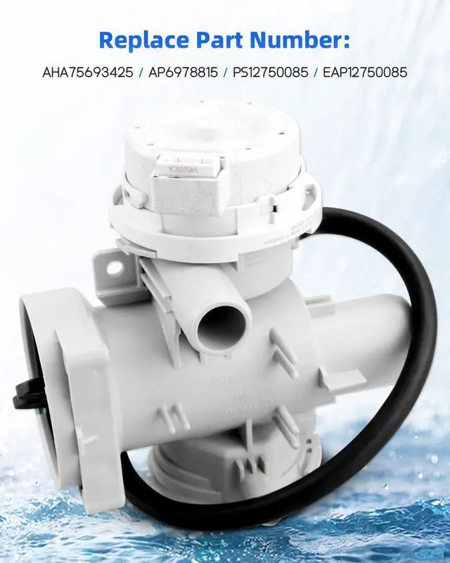 Alt view image 10 of 12 - AHA75693425 Washer Drain Pump Assembly Fit for LG Washer WM3400CW WM3600HVA Replacement for EAP12750085 AP6978815 PS12750085
