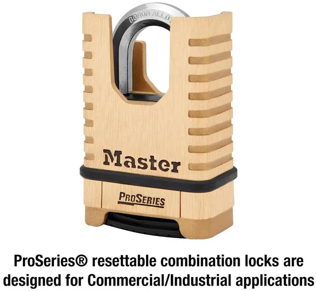 Alt view image 9 of 14 - ProSeries Combination Padlock Commercial Grade Brass Lock 1177D | Heavy-Duty, Commercial-Grade Security Lock, Resettable Combination Padlock for Construction Sites, Gates, Tools
