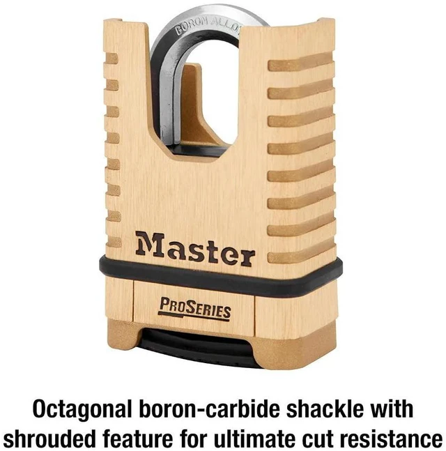 Alt view image 13 of 14 - ProSeries Combination Padlock Commercial Grade Brass Lock 1177D | Heavy-Duty, Commercial-Grade Security Lock, Resettable Combination Padlock for Construction Sites, Gates, Tools