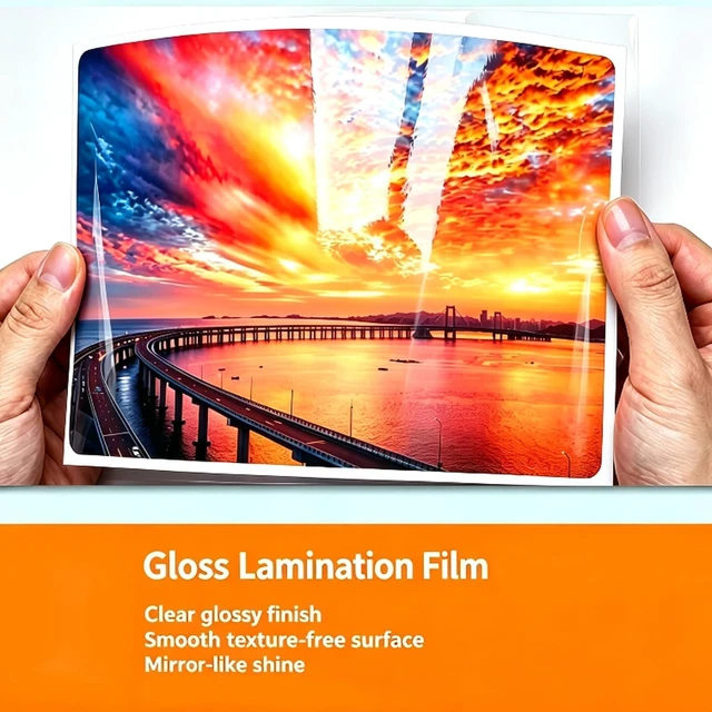 Alt view image 11 of 14 - Cold Laminating Film Glossy Roll 25''x180 Vinyl Cold Lamination Film Self-Adhesive Laminating Vinyl Roll