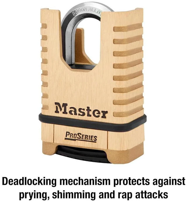 Alt view image 14 of 14 - ProSeries Combination Padlock Commercial Grade Brass Lock 1177D | Heavy-Duty, Commercial-Grade Security Lock, Resettable Combination Padlock for Construction Sites, Gates, Tools