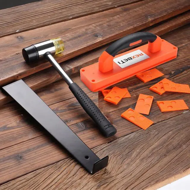 Alt view image 13 of 14 - Laminate Wood Flooring Installation Kit, LVP/Vinyl Flooring Tools | Double-faced Mallet/Steel Pull Bar/Tapping Block with Handle/40 Spacers, Laminate Flooring/Vinyl Plank Flooring Installation