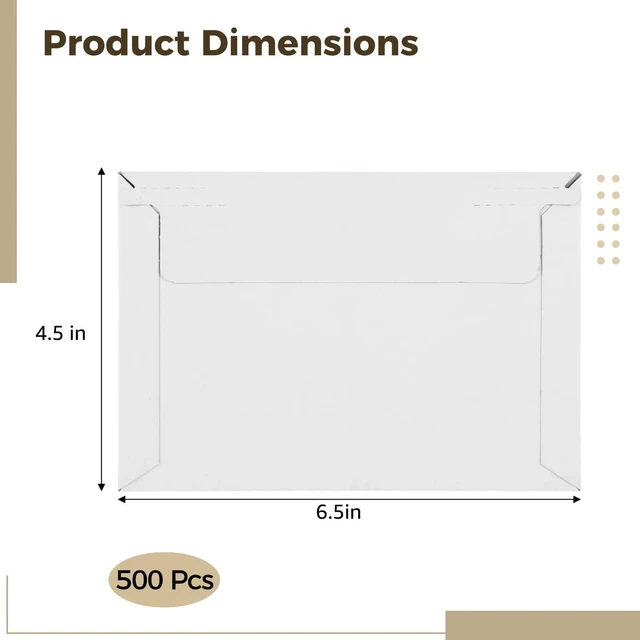 Alt view image 10 of 12 - 500 PCS 6.5 x 4.5 Inch Self Seal Rigid Mailers, White Rigid Photo Mailers, Rigid Mailer Self Seal Cardboard Envelopes for Photos, Document, CD, Coins, Stamps (500)