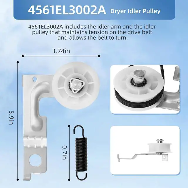 Alt view image 11 of 14 - Upgraded DLEX8000V DLEX9000V DLEX7700VE Dryer Drum Roller Replacement for LG, Raplace LG Dryer Parts DLGX9001V DLGX8101V DLEX8100V DLGX9001W 79681072310 by