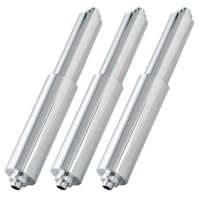 Alt view image 2 of 2 - Universal Plastic Spring Loaded Toilet Paper Roll Holder Replacement Rod (3, Chrome)