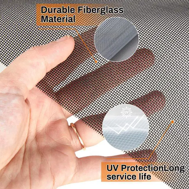 Alt view image 8 of 12 - Window Screen Replacement Kit Width:48in Length:158 Fiberglass|Includes Full Set of Tools | Suitable for Windows, Screen Doors, and Courtyards | UV Resistant and Durable | Easy to Install
