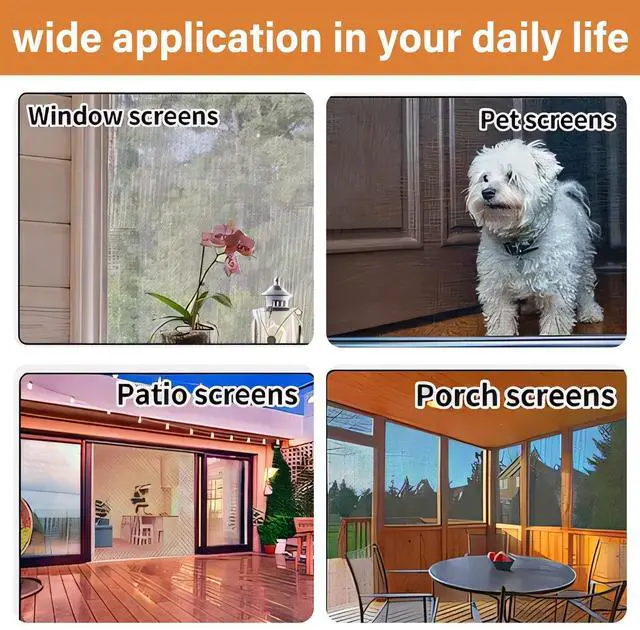 Alt view image 12 of 12 - Window Screen Replacement Kit Width:48in Length:158 Fiberglass|Includes Full Set of Tools | Suitable for Windows, Screen Doors, and Courtyards | UV Resistant and Durable | Easy to Install