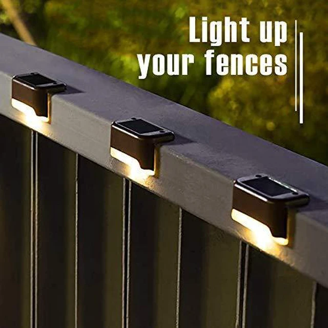 Alt view image 11 of 14 - Led Solar Deck Lights, 16 PackWaterproof, Warm White | LED Solar Deck Lights for Outdoor Stairs, Step, Fence, Railing, Yard and Patio
