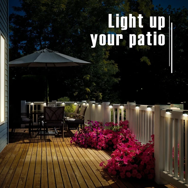 Alt view image 14 of 14 - Led Solar Deck Lights, 16 PackWaterproof, Warm White | LED Solar Deck Lights for Outdoor Stairs, Step, Fence, Railing, Yard and Patio