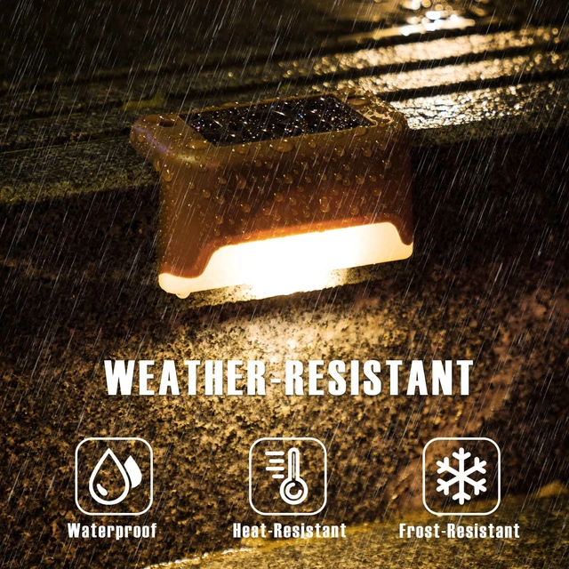 Alt view image 13 of 14 - Led Solar Deck Lights, 16 PackWaterproof, Warm White | LED Solar Deck Lights for Outdoor Stairs, Step, Fence, Railing, Yard and Patio