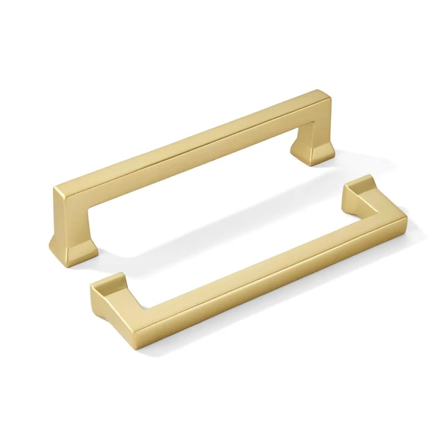 Alt view image 6 of 10 - 10 Pack 5inch(128mm) Hole Center Brushed Gold Cabinet Pulls Heavy-Duty Solid Matte Gold Cabinet Hardware Pulls for Kitchens, bathrooms and Dresser Handle