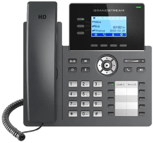 Alt view image 5 of 8 - GRP2604P IP Phone | 3 Lines, 6 SIP Accounts | 2.7-Inch LCD Display | Dual-Port Gigabit Ethernet with Integrated PoE | Power Adapter Not Included