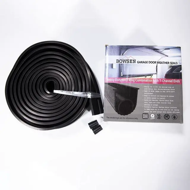 Alt view image 13 of 14 - Garage Door Bottom Seals Weatherproof Weather Stripping Threshold Buffering Sealing High Performance EPDM Rubber Resistance Gasket Black 1/4 Inch T-End, 16FT Long