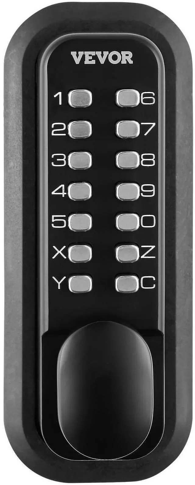 Alt view image 11 of 14 - Mechanical Keyless Entry Door Lock, 14 Digit Keypad, Outdoor Gate Door Locks Set with Surface-Mounted Latch, Water-Proof Zinc Alloy, Keypad and Knob, Easy to Install, for Garden, Garage, Yard