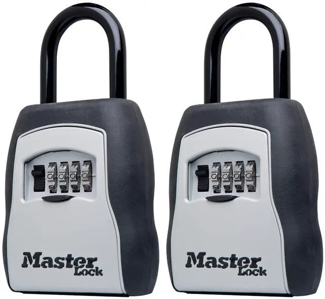 Alt view image 8 of 14 - Key Lock Box for House Keys Outdoor Portable Combination Lockbox with Resettable 4 Digit Code, Weather Resistant Durable Metal Body, Holds 5 Keys, 5400EC2, Black, 2 Pack