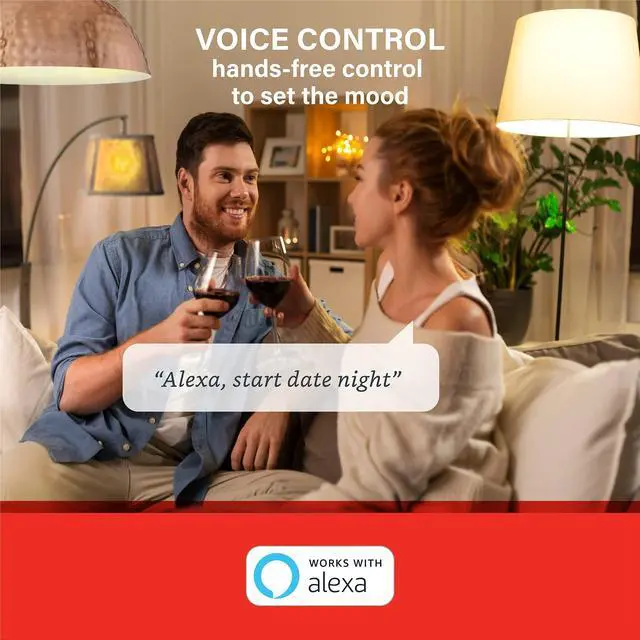 Alt view image 11 of 14 - Alexa Light Bulb, S1 Auto Pairing with Alexa Devices, Warm Light Bulbs, Smart Light Bulbs that Work with Alexa, Bluetooth Mesh Smart Home Lighting, E26 60W Equivalent, 800LM, 4-Pack