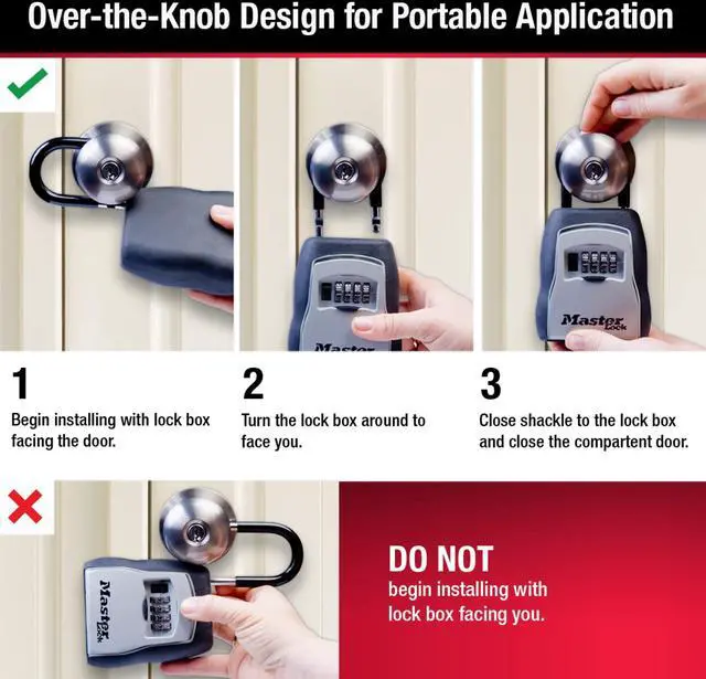 Alt view image 12 of 14 - Key Lock Box for House Keys Outdoor Portable Combination Lockbox with Resettable 4 Digit Code, Weather Resistant Durable Metal Body, Holds 5 Keys, 5400EC2, Black, 2 Pack