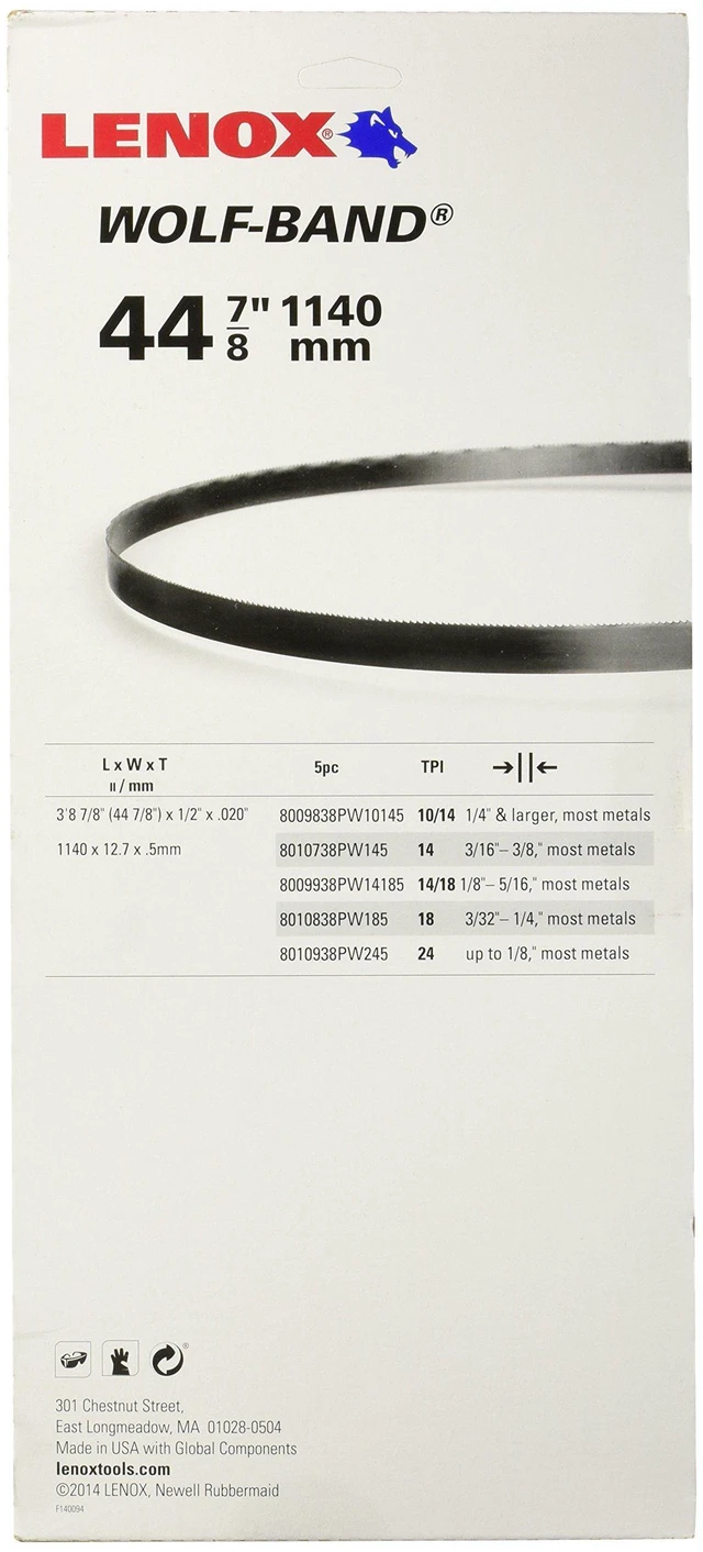 Alt view image 4 of 4 - Tools Portable Band Saw Blades, 44-7/8" x 1/2" x.020", 14 TPI, 5-Pack (8010738PW145)