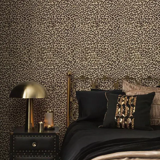 Alt view image 9 of 14 - Leopard Print Peel and Stick Wallpaper, Waterproof Removable Self Adhesive Textured Wall Paper, Yellow Unique Funky Cheetah Contact Paper for Bedroom and Bathroom 120"X17.3"(14.4 sq. ft)