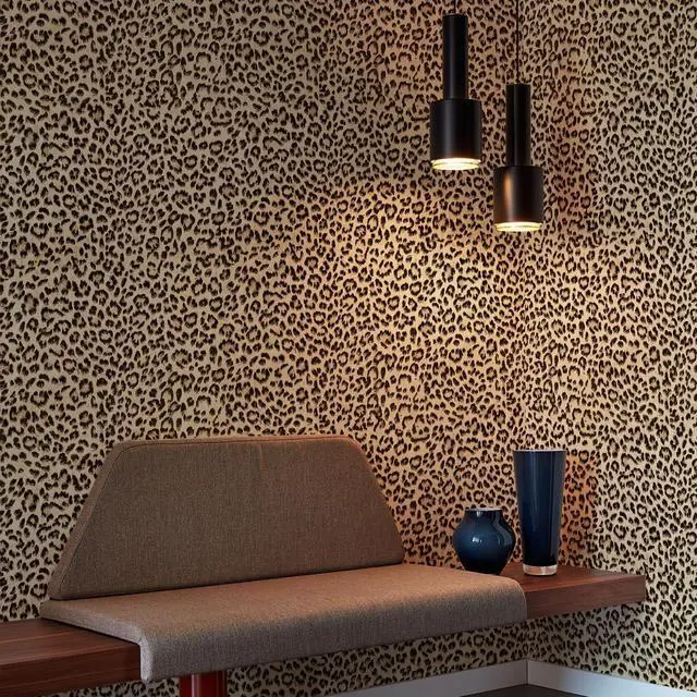Alt view image 13 of 14 - Leopard Print Peel and Stick Wallpaper, Waterproof Removable Self Adhesive Textured Wall Paper, Yellow Unique Funky Cheetah Contact Paper for Bedroom and Bathroom 120"X17.3"(14.4 sq. ft)