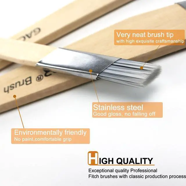 Alt view image 9 of 12 - Slant Lining Fitch Trim Paint Brushes, Pack of 6, 0.5", 0.75", 1" | Angled Cutting In Paint Brush, Fast Accurate Detail & Control, Hobby & Craft, 2 Each of 3 Sizes