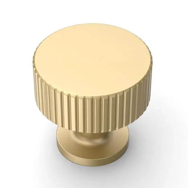 Alt view image 7 of 12 - 10 Pack Brushed Gold Kitchen Cabinet Knobs | Heavy-Duty Solid Zinc, Sturdy, 2 Screw Sizes, Single Hole Knob, Cupboards, Drawers, Dressers, Furniture, Hardware